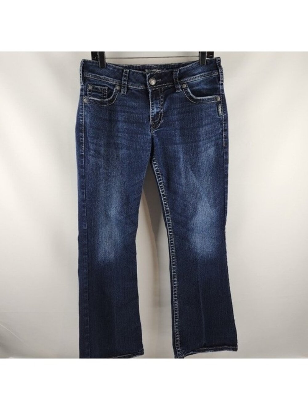 Silver Suki Surplus Women Straight Blue Denim Stretch Jeans Size 30x30